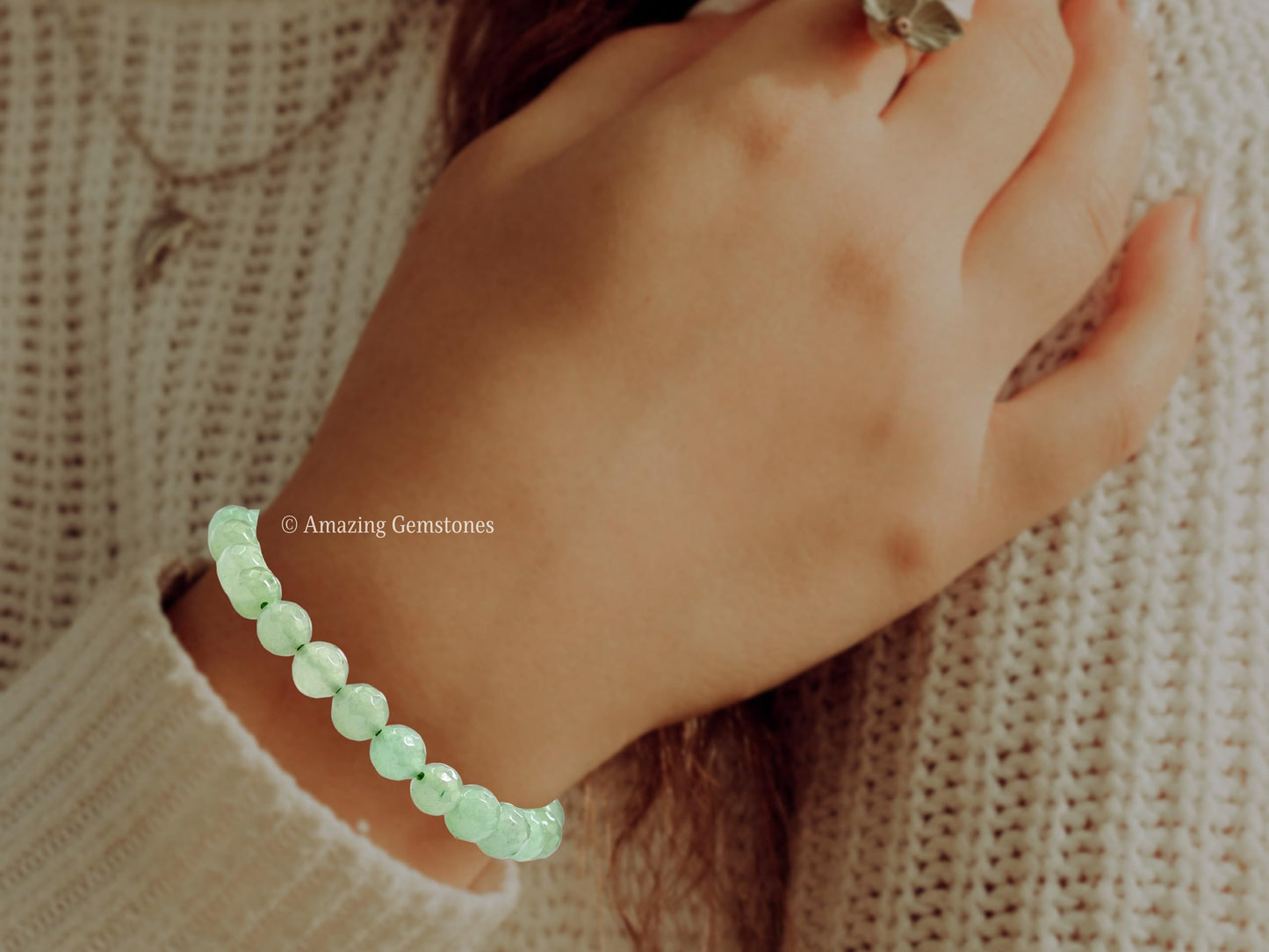 Amazing Gemstone Green Aventurine Bracelet for Women - Chakra Mens Bracelet Protection Crystals and Healing Stones - Blessing Bracelet Spiritual Meditation Gift Christmas Stocking Stuffers