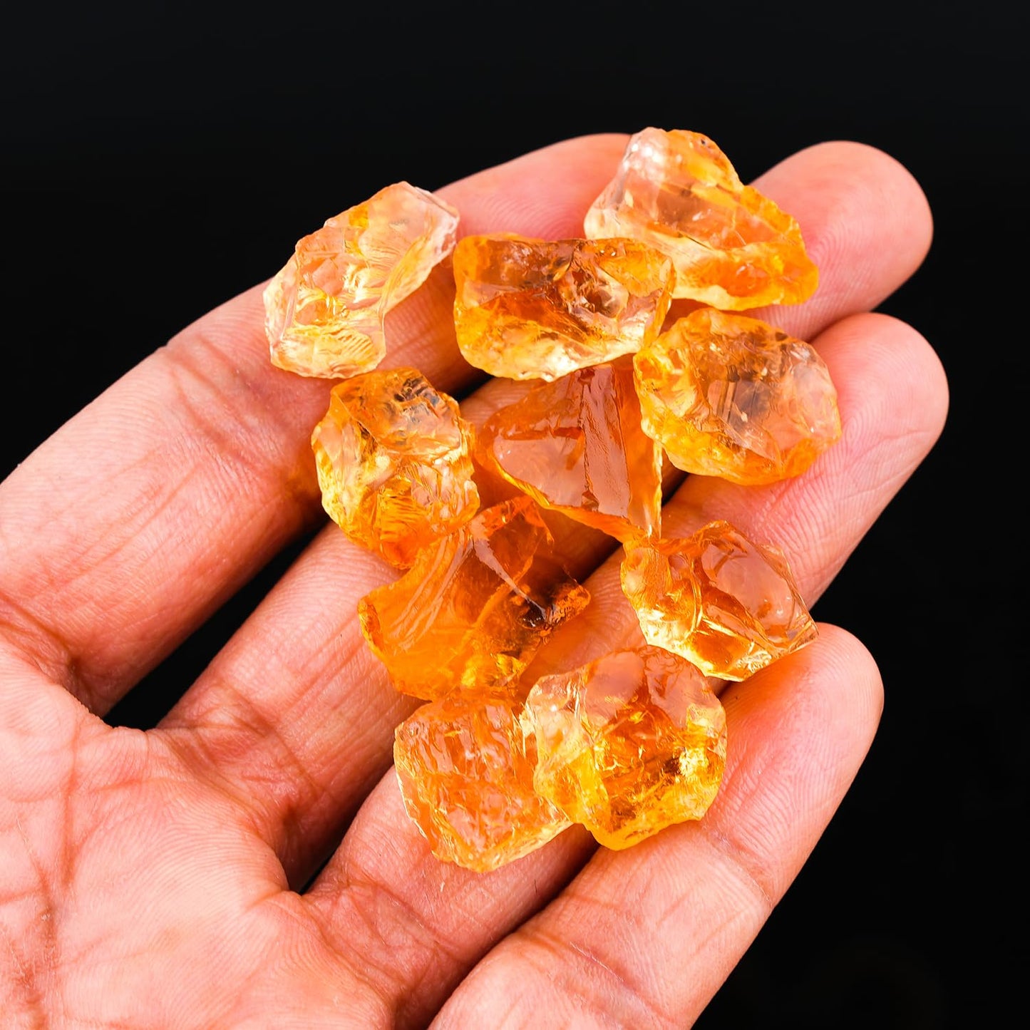 ColouredRocks (100 carats.) A++ CITRINE Crystals, Raw Stones, Rough Gemstones, Jewelry Making Supply, Cabbing, Polishing, Cutting, DIY, Crafts (10 pcs.) (10-15 mm.)