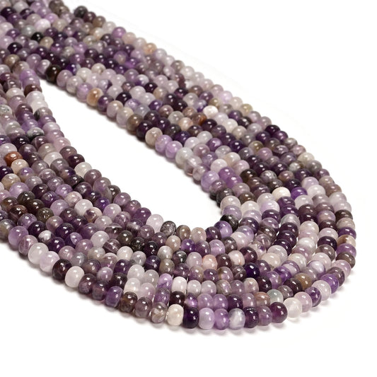 ICAI 4x6mm Natural Rondelle Beads – Loose Gemstone Spacers for DIY Jewelry Making (Amethyst)