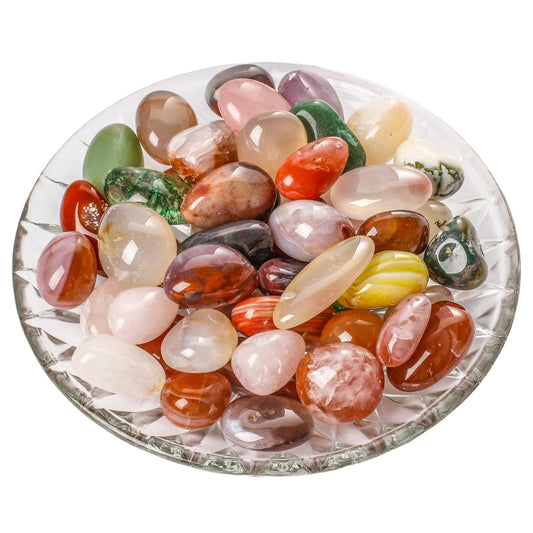 Natural Crystal and Healing Stones Set,36 Pc Agate Stones Rock Gemstones,Witches Reiki Energy Balancing Meditation Divination Home Decor DIY