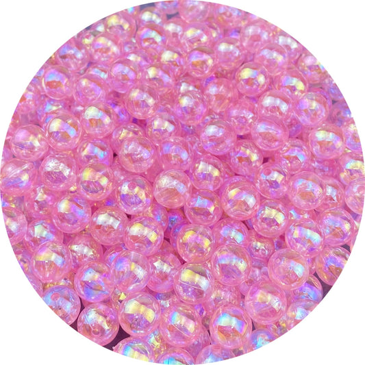 300 Pcs 10mm Acrylic Round Beads AB Colors Round Spacer Beads for Earring Bracelet Necklace Key Chains Jewelry DIY Craft Making(10mm, Pink AB)