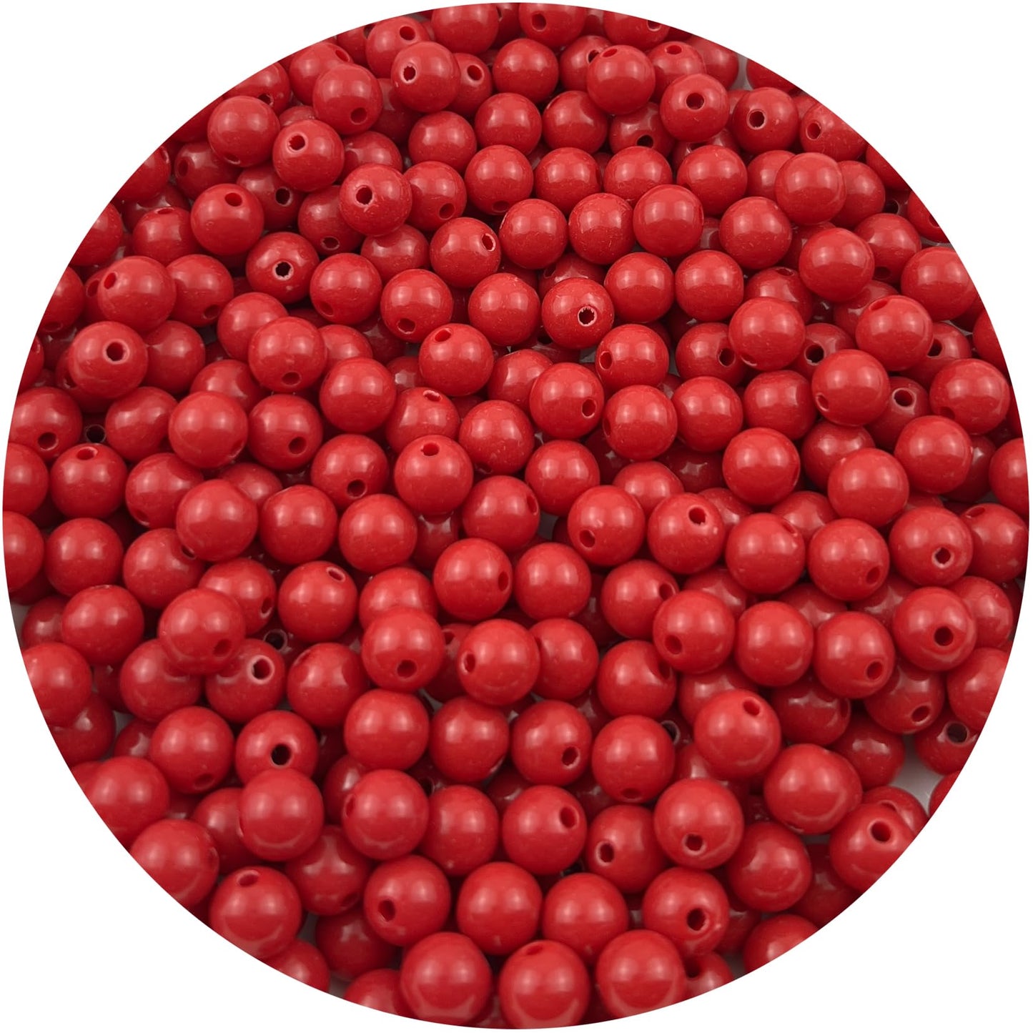 Mulutoo 400pcs 8MM Acrylic Round Beads - Bright Red