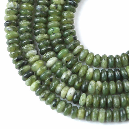 2x4MM 150PCS Chinese Green Jade Tube Rondelle Abacus Disk Spacer Loose Beads for Jewelry Making