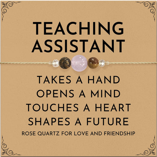 ZOKCC Teacher Assistant Appreciation Gifts for Women: Spiritual Crystal Healing Stone Anxiety Protection Bracelets Birthday Christmas Gifts for Teacher Assistant