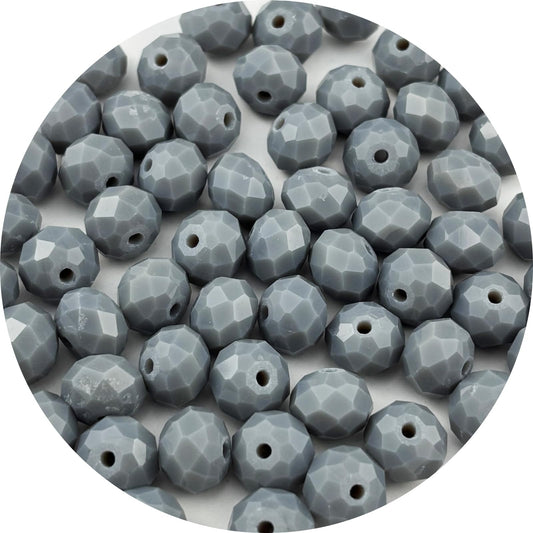 Pinhoollgo 60pcs 10mm Crystal Glass Beads Faceted Rondelle Glass Spacer Beads for Bracelets Necklace Pendants Earrings Key Chains Jewelry Making(Light Gray Porcelain)
