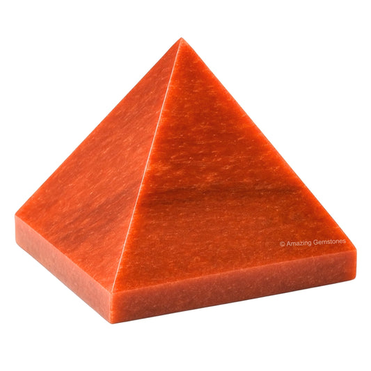 Amazing Gemstone Carrot Jasper Pyramid Crystal Healing Stones - 1.5" Great Pyramid Figurine of Natural Stone Pyramid for Meditation, Reiki, Chakra Balancing and Crystal Pyramids Grid