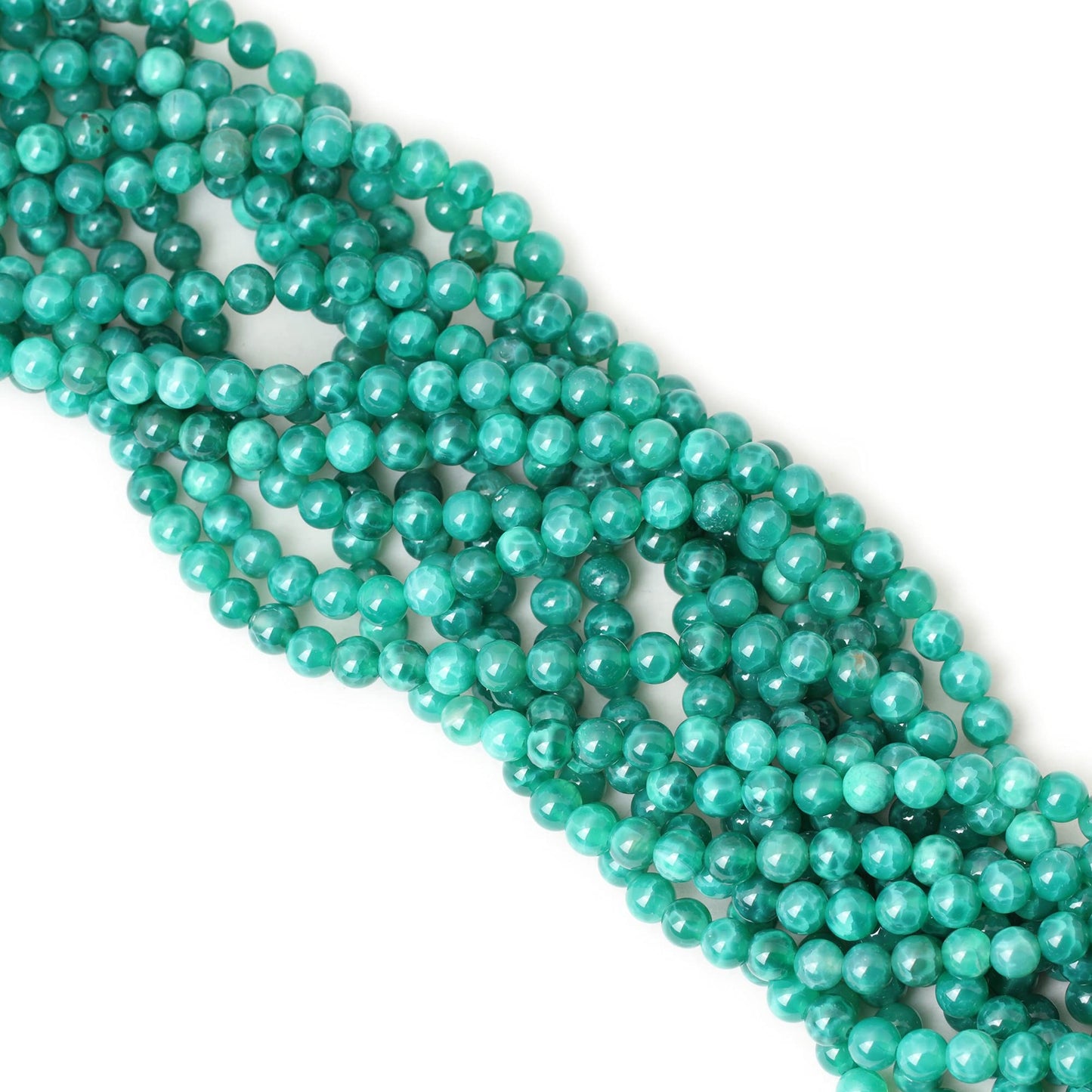 CHEAVIAN 60PCS 6mm Natural Peacock Vein Agate Gemstone Round Loose Beads for Jewelry Making Jewelry Design1 Strand 15"