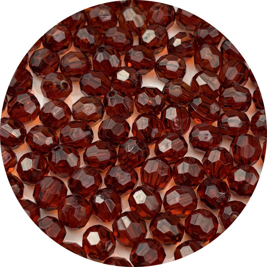 YUEXIGO 100pcs 12mm Acrylic Round Faceted Beads for Crafts Faceted Spacer Beads for Sewing Crafts Decoration Necklaces Bracelets Earrings Jewelry Making(Drak Coffee)