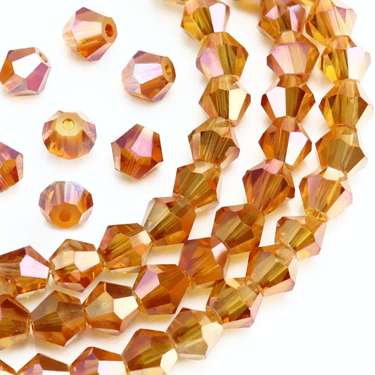 Dowarm 250PCS 6MM Faceted Bicone Crystal Beads for Crafts, Jewelry Making, DIY Bracelet, Necklace, Dolls, Wine Charms, Wind Chimes, Suncatchers, Loose Spacer Glass Beads