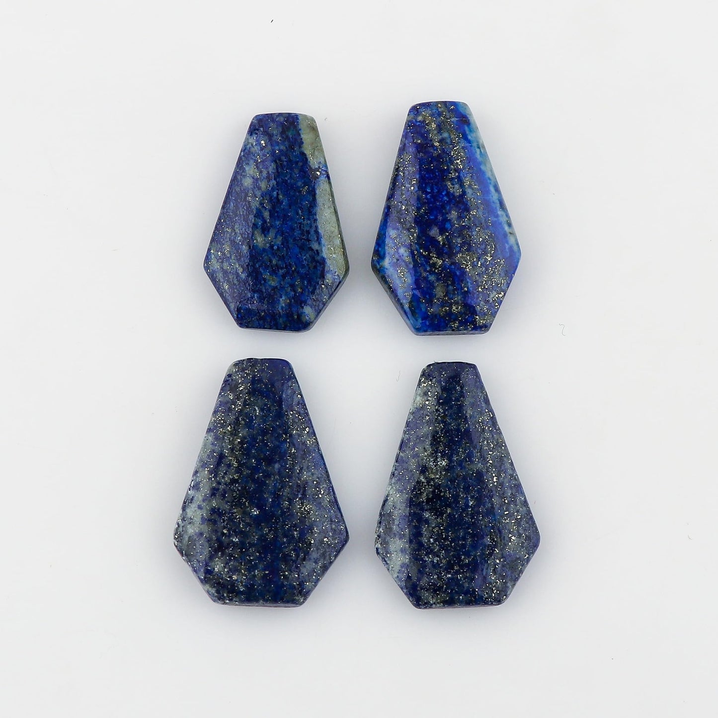 CRYSTALIS Lapis Lazuli (4pcs) (25-35mm) Wholesale Natural Coffins, Loose Gemstone, Bulk Flat Cabochons Jewelry Making Supply, Chakra Healing Polished Stones, Wire Wrapping, DIY, Gem Collection