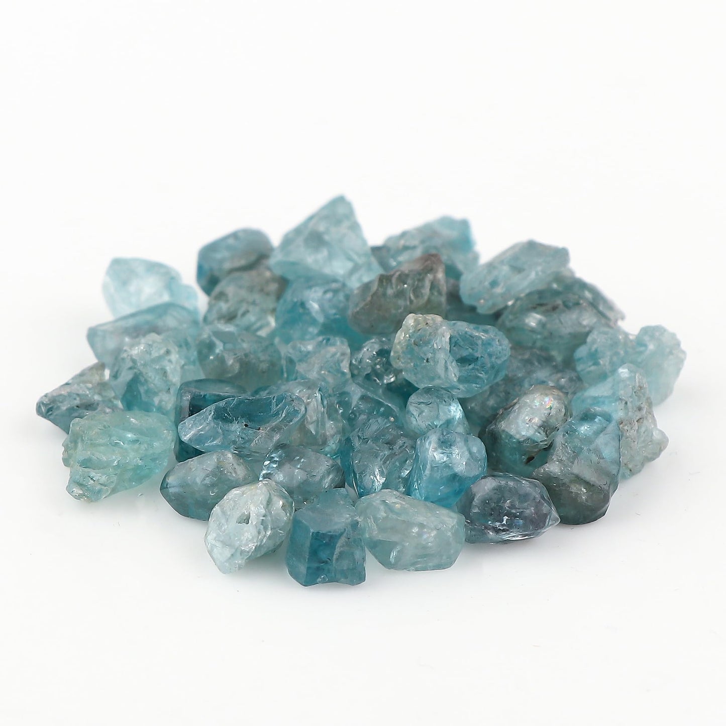 ColouredRocks Blue Zircon (100cts) (40-42pcs) (8-12mm) Natural Raw Crystals, Loose Gemstone, Wholesale Rough, Jewelry Making Supply, Chakra Healing Stones, DIY Craft, Gem Collection