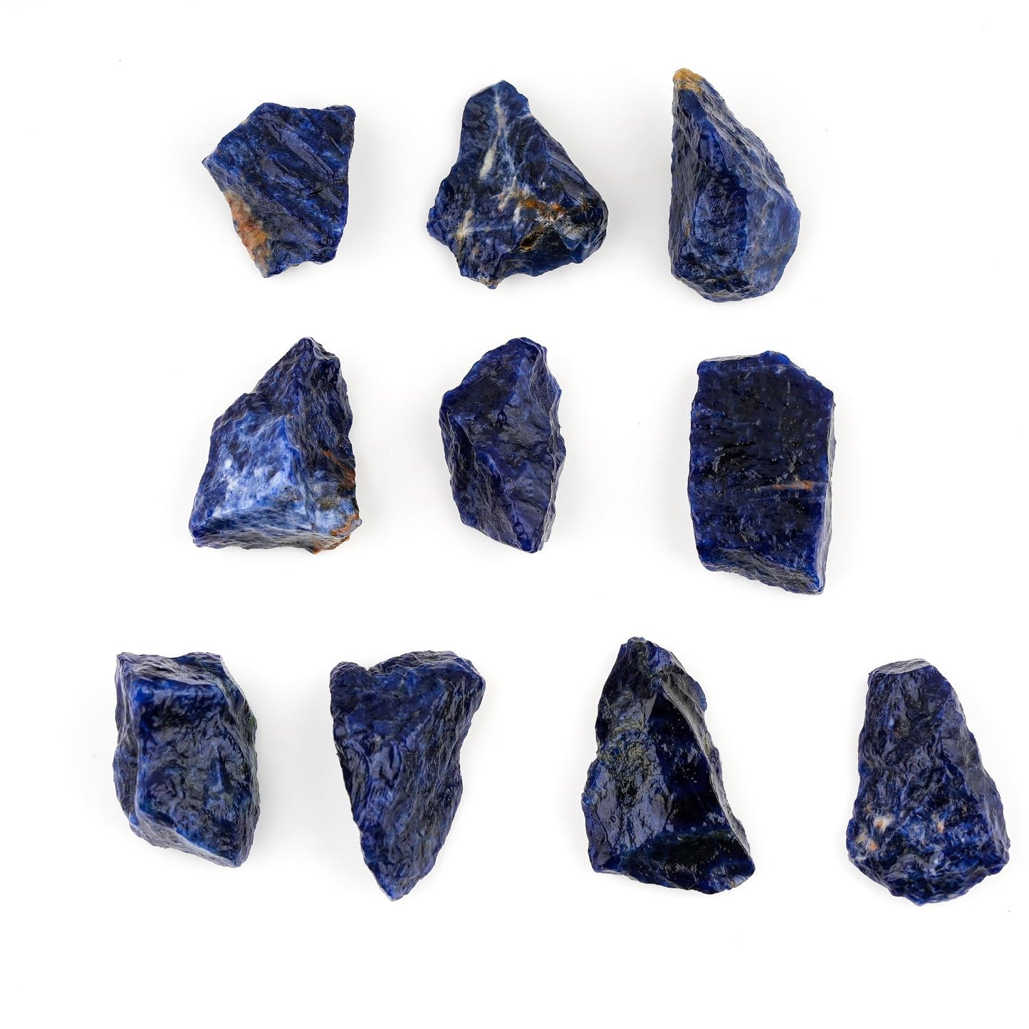 ColouredRocks 175+carats Sodalite Crystals, Raw Stones, Rough Gemstones, Jewelry Making Supply, Cabbing, Polishing, Cutting, DIY, Crafts (10pcs) (20-30mm)