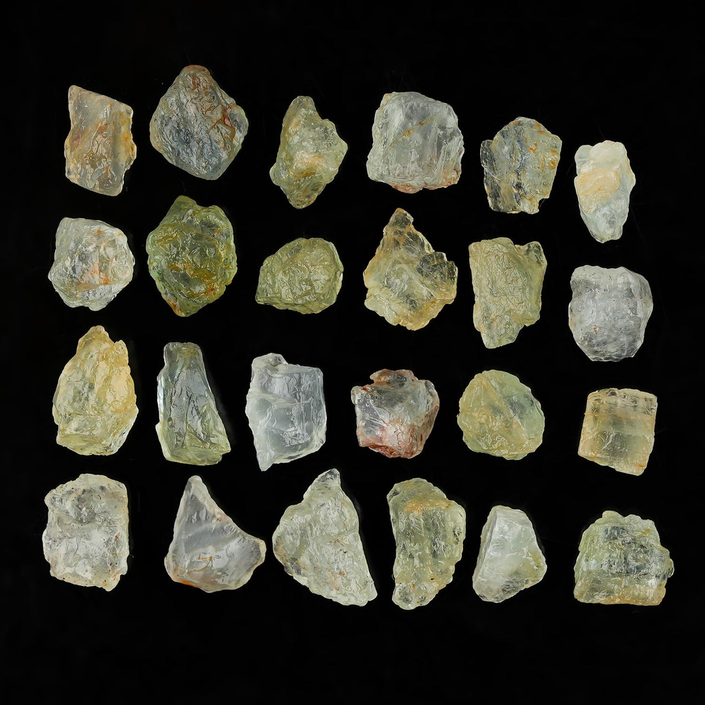 ColouredRocks 100 carats Aquamarine Crystals, Raw Stones, Rough Gemstones, Jewelry Making Supply, Cabbing, Polishing, Cutting, DIY, Crafts (20+pcs) (8-12mm)