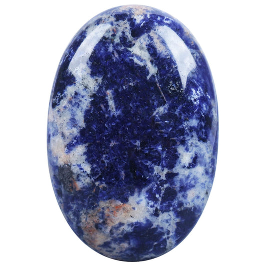 Loveliome Natural Sodalite Oval Polished Worry Stones, Healing Crystal Indoor Fountain Stones Massage Energy Anxiety Relief Items
