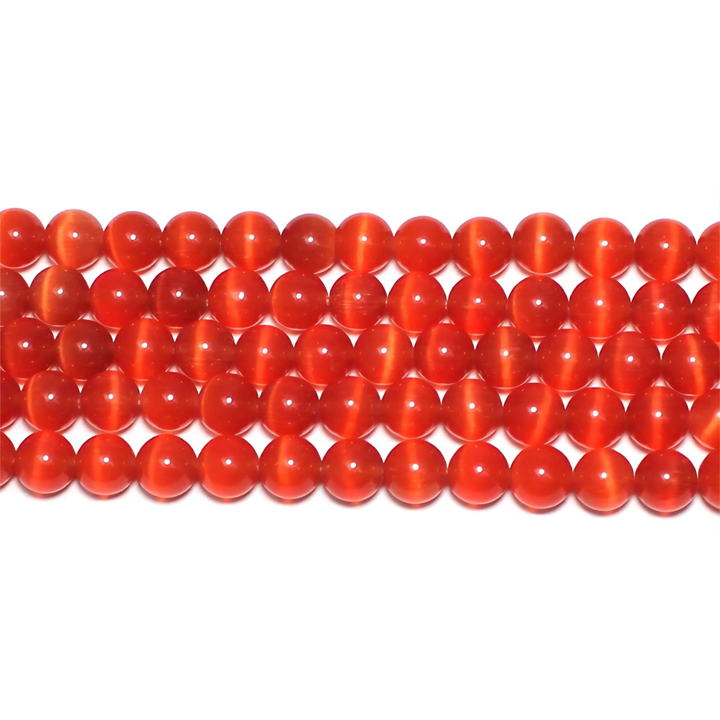 MJDCB 45pcs Red Cat Eye Stone Beads 8mm Round Crystal Loose Bead for Jewelry Making DIY Bracelets Necklace Accessories