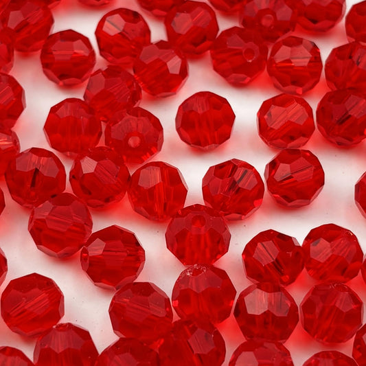 YUEXIGO 400pcs 3mm Round Crystal Glass Beads for Jewelry Making, Faceted Crystal Glass Spacer Beads for Bracelet Earring Necklace DIY Craft(Red)