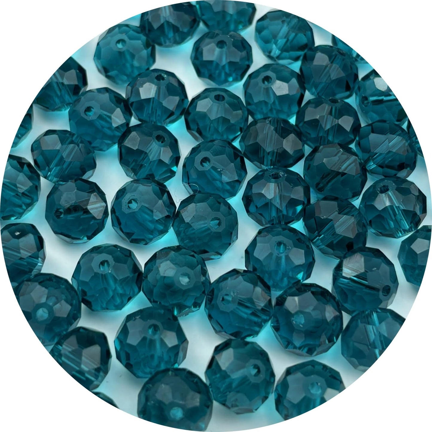 YUEXIGO 600pcs 3mm Crystal Glass Beads for Jewelry Making, Faceted Rondelle Glass Spacer Beads for Wind Chimes Bracelet Earring Necklace DIY Craft(Peacock Blue)