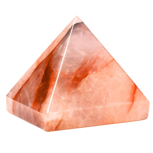 Amazing Gemstone Red Hematoid Quartz Pyramid Crystal Healing Stones - 1.5" Great Pyramid Figurine of Natural Stone Pyramid for Meditation, Reiki, Chakra Balancing and Crystal Pyramids Grid