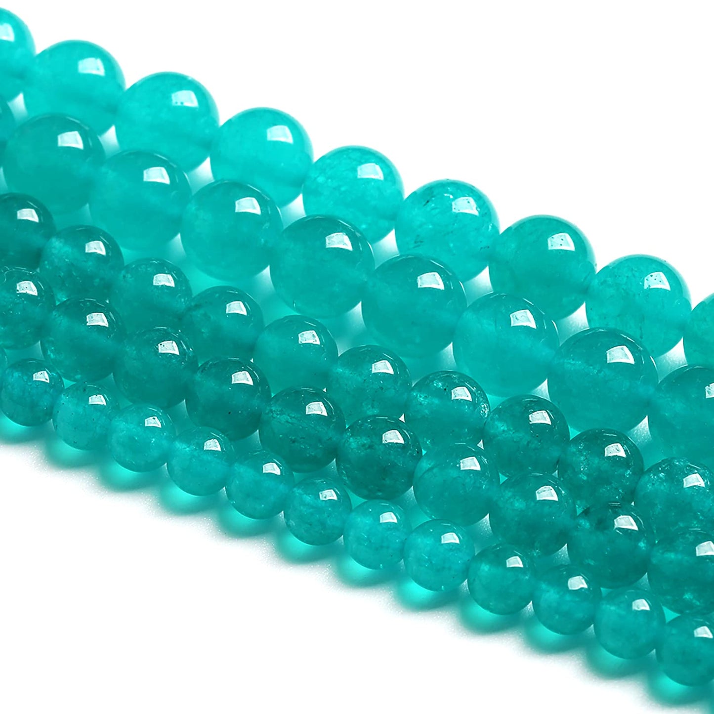 12MM 30PCS Natural Blue Amazonite Chalcedony Stone Crystal Loose Beads for Jewelry Making DIY Bracelet Necklace