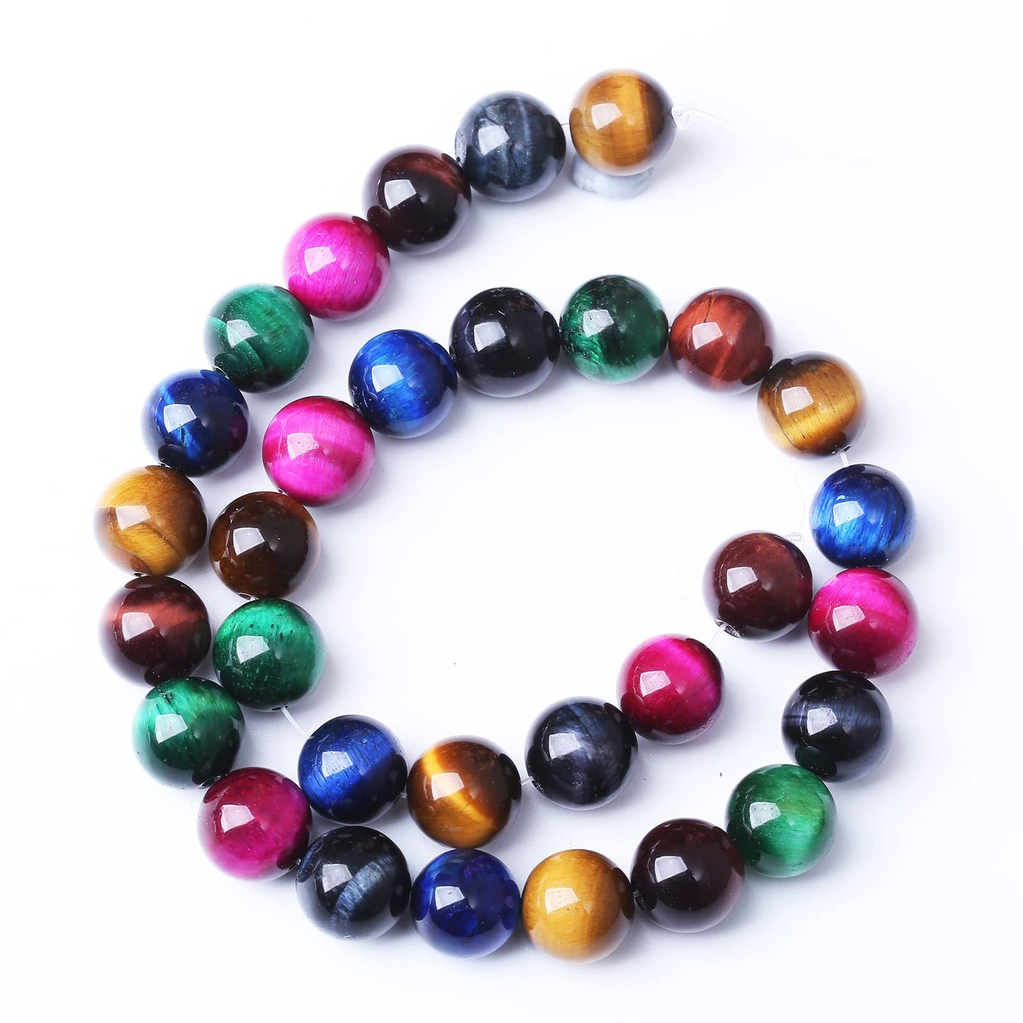 60PCS 6MM AAA Colorful Tiger Eye Stone Beads Natural Gemstone Bead Crystal Healing Energy Jewelry Making DIY 15 inches