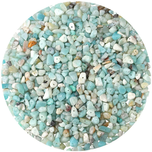 LAIDANLA Amazonite 400pcs Natural Chip Stone Beads 5-8mm Healing Crystal Irregular Gemstones Drilled DIY Loose Rocks Bead Crystal for Bracelet Earrings Necklace Jewelry Making Crafting