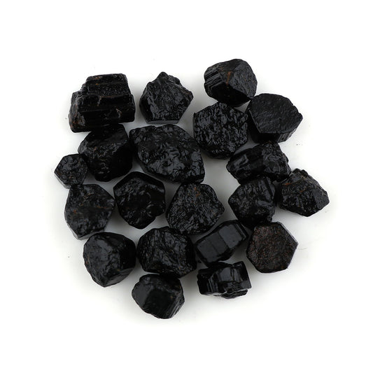 ColouredRocks Black Tourmaline (100cts) (18-20pcs) (10-16mm) Natural Raw Crystals, Loose Gemstone, Wholesale Rough, Jewelry Making Supply, Chakra Healing Stones, DIY Craft, Gem Collection