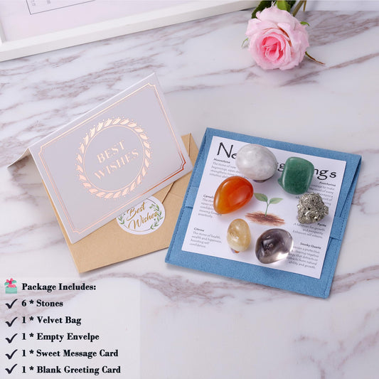 New Beginnings Crystal Set for Women, 6 Natural Healing Crystals for Fresh Start and New Chapter, Spiritual Encouragement Stones for Graduation Divorce New Job Moving Away Gift