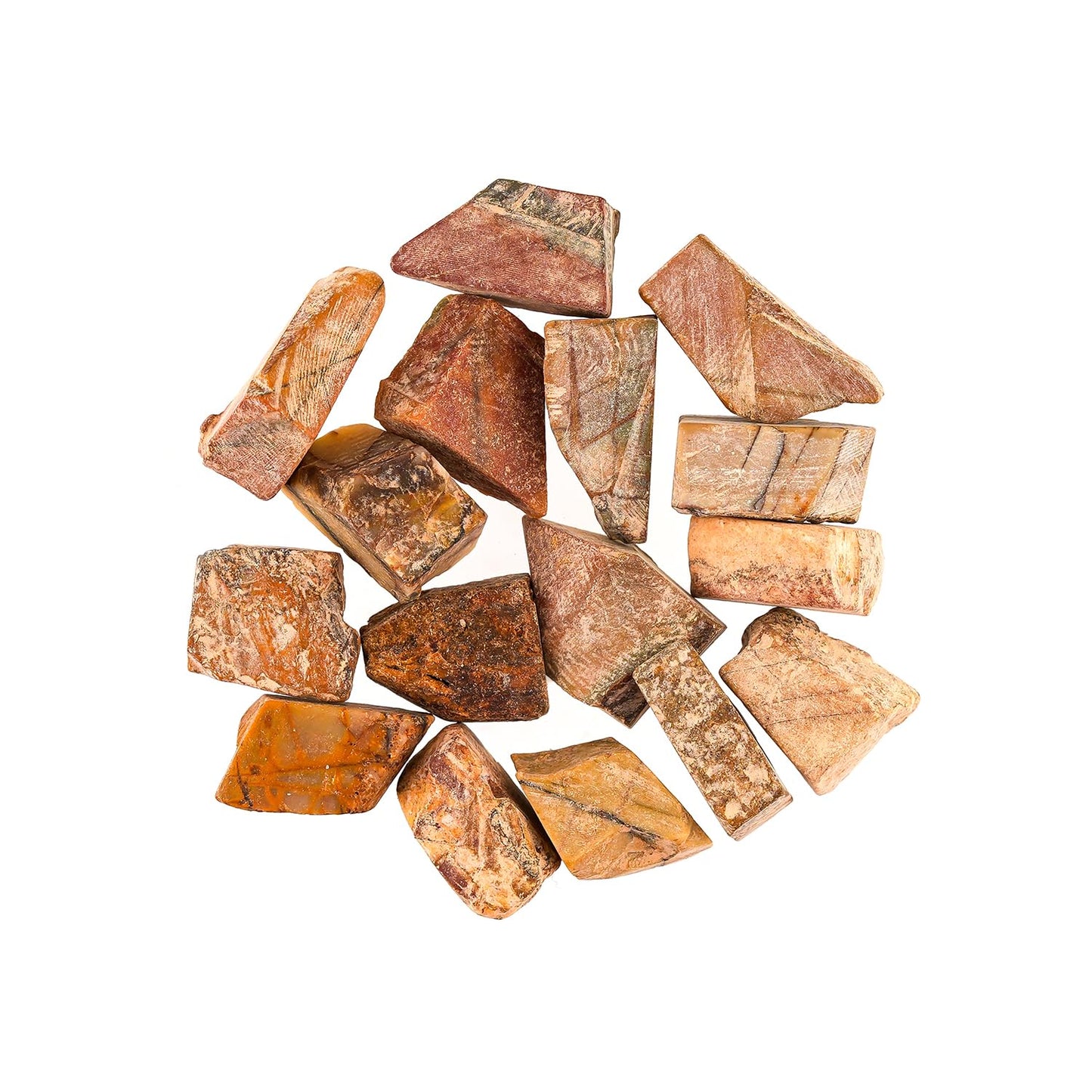 ColouredRocks 100 carats Cherry Creek Jasper Crystals, Raw Stones, Rough Gemstones, Jewelry Making Supply, Cabbing, Polishing, Cutting, DIY, Crafts (15-16pcs) (8-12mm)