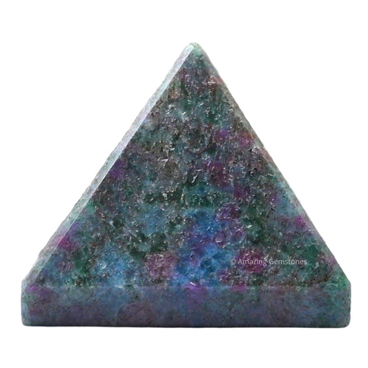 Amazing Gemstone Ruby Kyanite Pyramid Crystal Healing Stones - 1" Great Pyramid Figurine of Natural Stone Pyramid for Meditation, Reiki, Chakra Balancing and Crystal Pyramids Grid