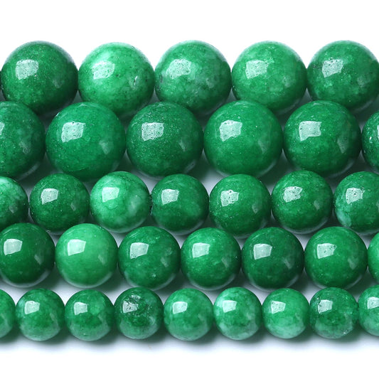 8MM Blackish Green Cloudy Chalcedony Stone Beads Round Loose Beads for Jewelry Making Bracelet Necklace 90pcs 2 Strands 32"