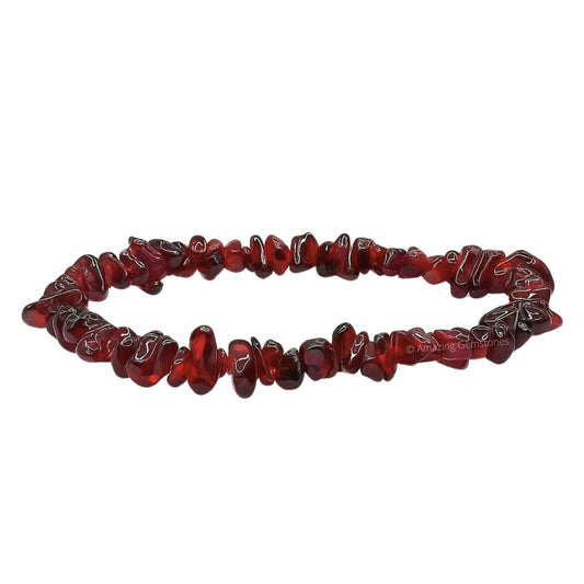 Amazing Gemstone Chips Bracelet (Garnet)
