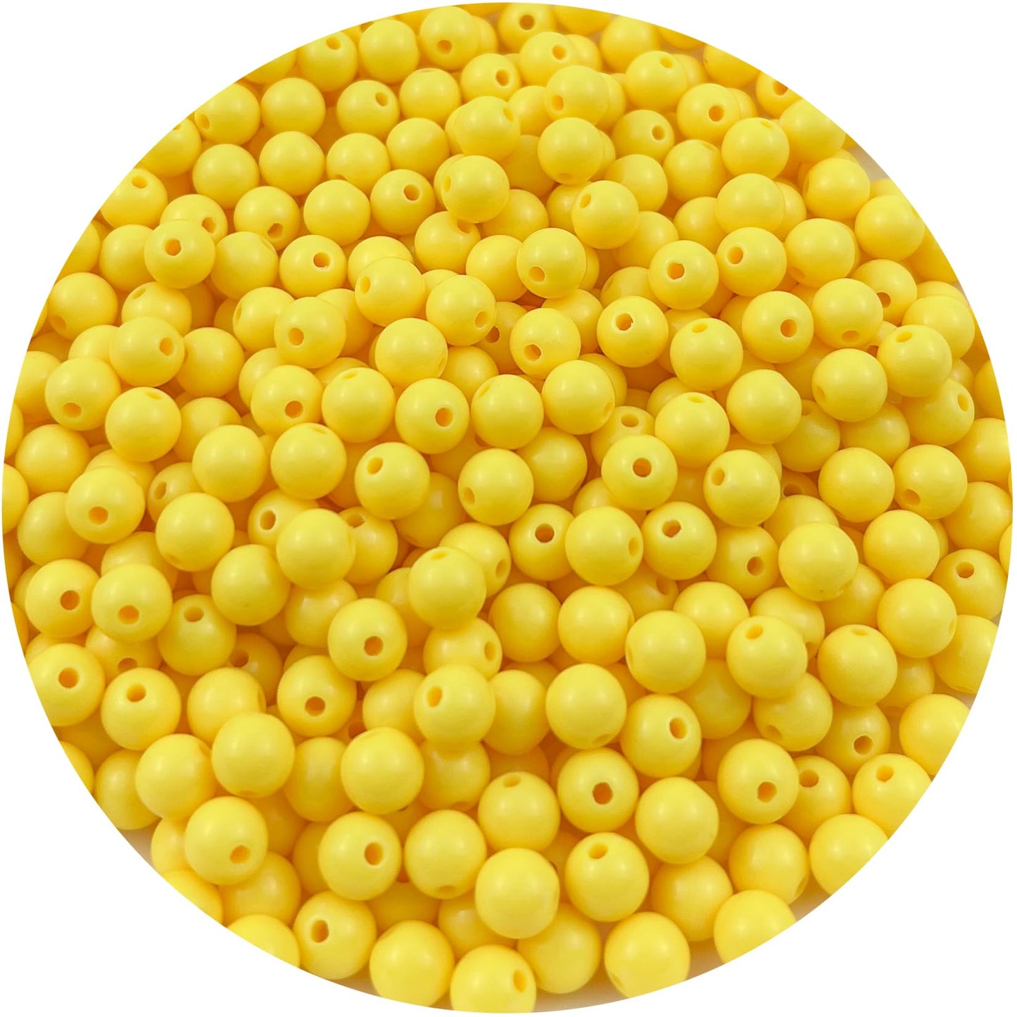 Mulutoo 400Pieces 8MM Acrylic Round Beads Round Acrylic Balls Chunky Beads Smooth Spacer Plastic Pastel Beads Craft Beads for Necklace and Bracelet Making Crafting Supplies(193-yellow)
