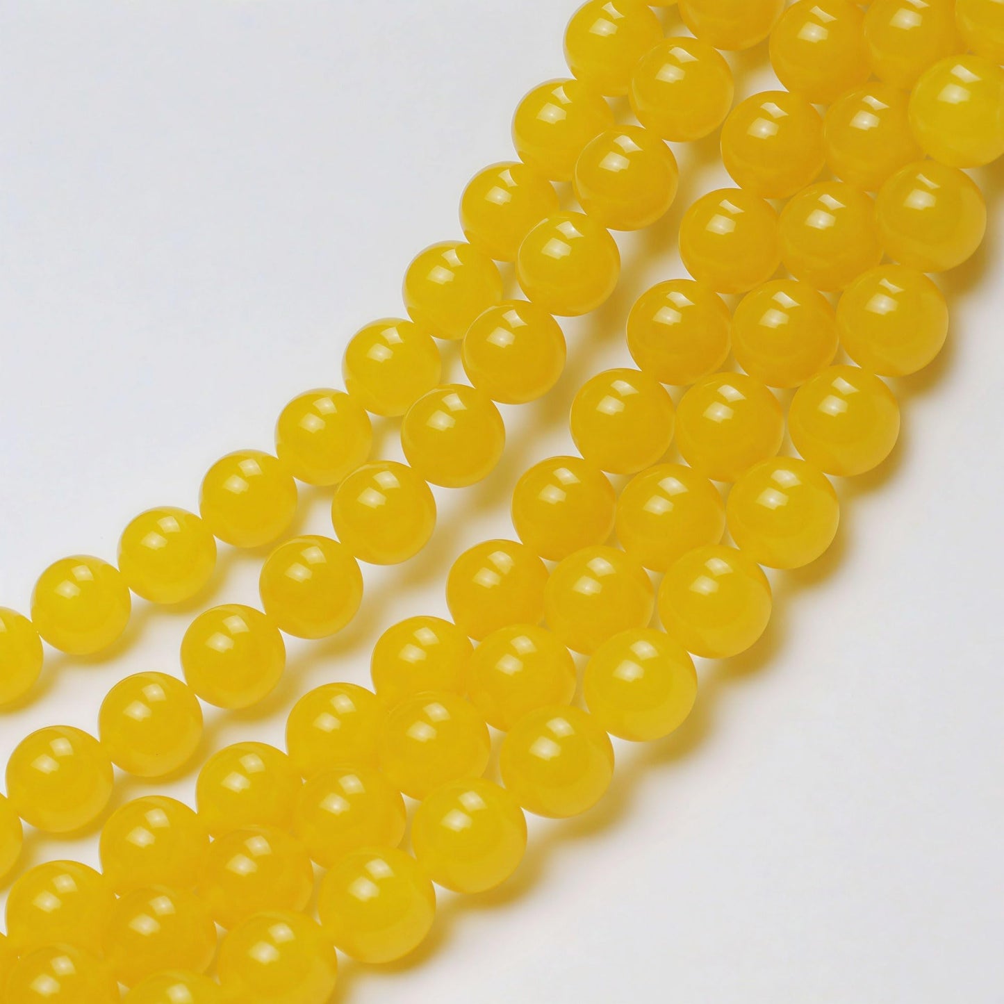 MJDCB Natural Yellow Jade Round Loose Beads for Jewelry Making DIY Bracelet Necklace (12mm)