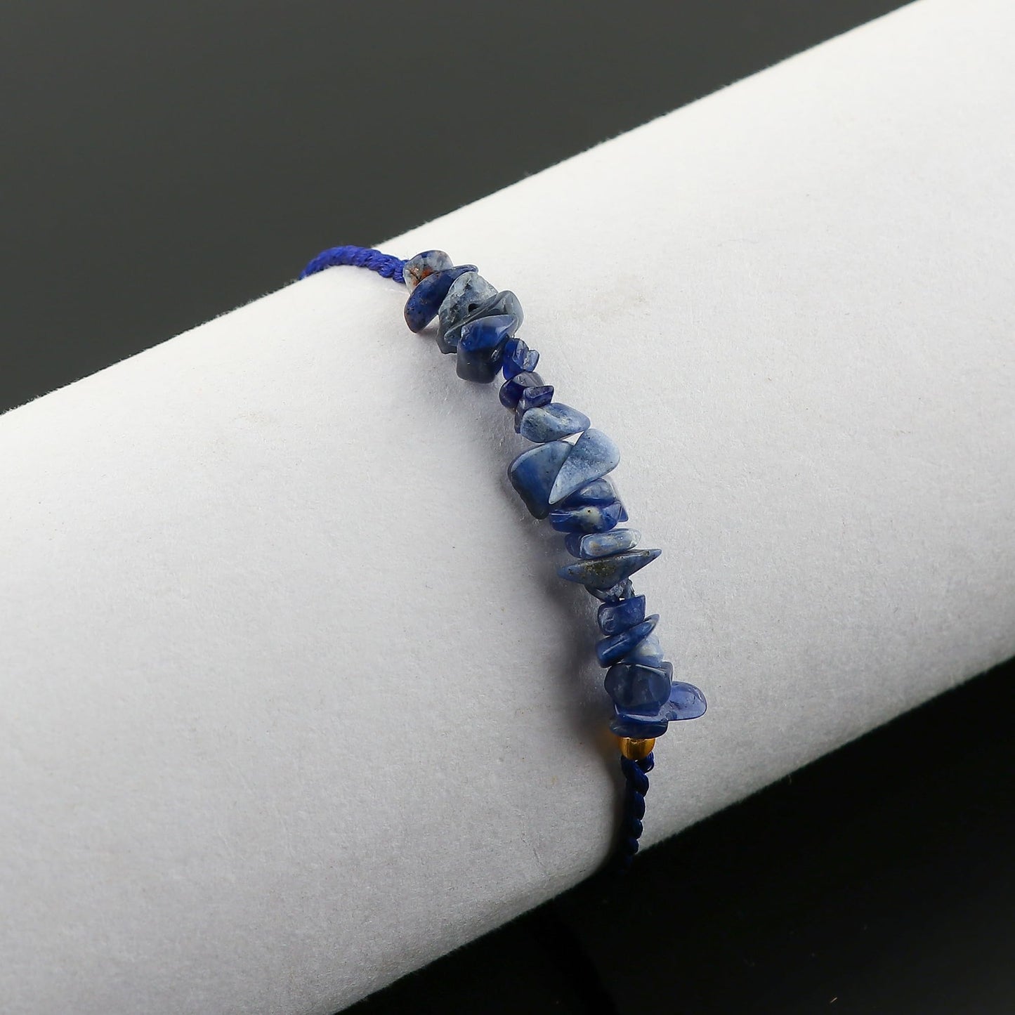 TGH Natural Sodalite Chips Braided Bracelet Healing Birthday Gift for Her Resizable Hand Braid Rope Thread Protection Bracelet for Men Women Gemstone Jewelry 7 inch Christmas Gift (Sodalite)