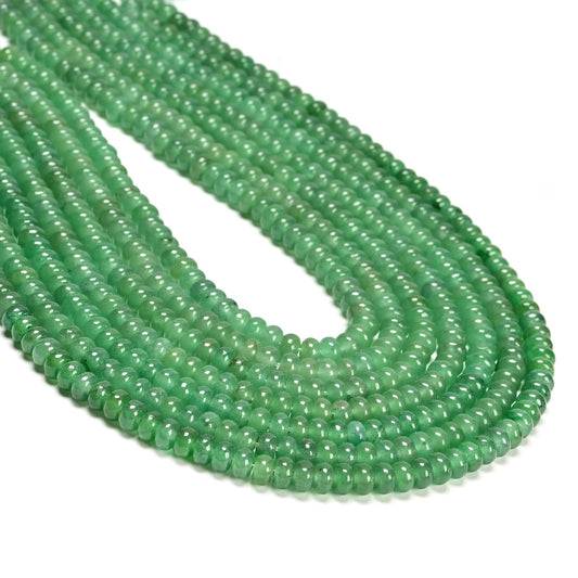 ICAI 4x6mm Natural Rondelle Beads – Loose Gemstone Spacers for DIY Jewelry Making (Green Aventurine)