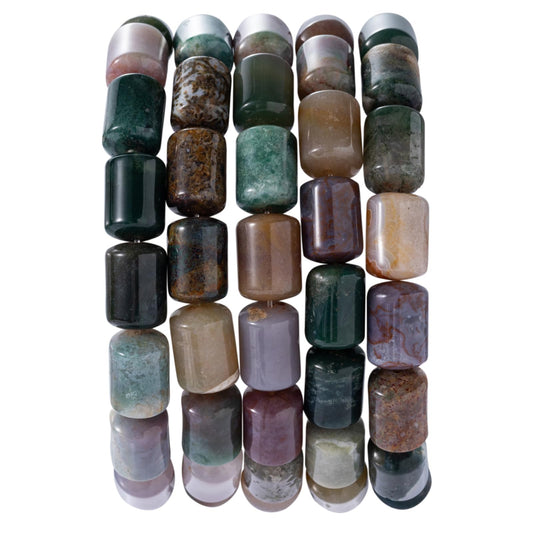 Natural Indian Agate Cylinder Tube Beads 10x14mm 38cm/str Loose Semi Gemstone Stone Beads for Making Bracelets Necklace