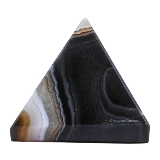 Amazing Gemstone Black Onyx Pyramid Crystal Healing Stones - 1" Great Pyramid Figurine of Natural Stone Pyramid for Meditation, Reiki, Chakra Balancing and Crystal Pyramids Grid