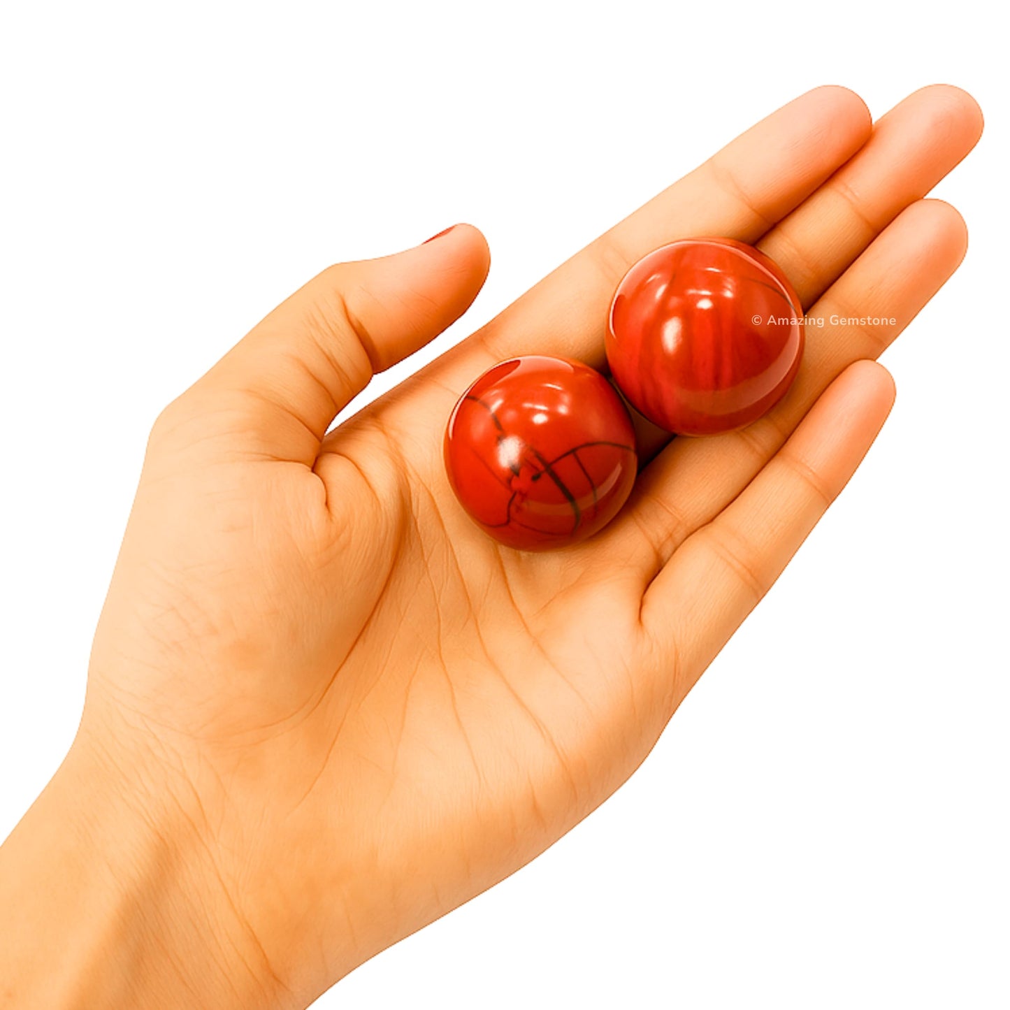 Amazing Gemstone Red Jasper Crystal Ball - 1 Inches Crystal Sphere Meditation Balls for Witchcraft and Decorative Balls - Crystals and Healing Stones Beginners Gift (Pack of 1)