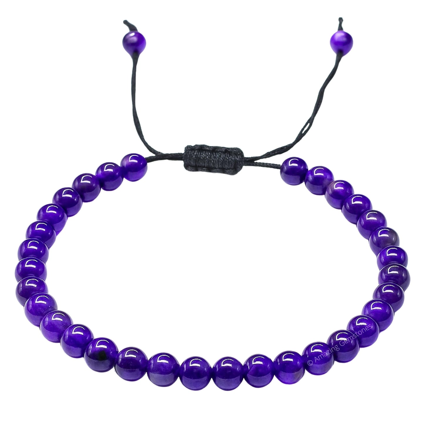 Amazing Gemstone Amethyst Anklet Ankle Bracelets for Women - Waterproof Beaded Healing Crystal Anklets, Plus Size Chakra Gemstone Bead Anklet (Stretchy Adjustable - Plain)