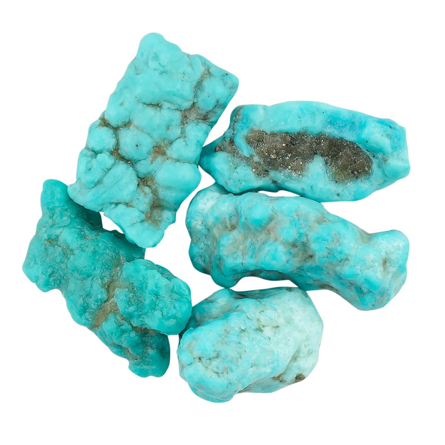 CRYSTALINES 5pcs AAA Grade Wholesale Genuine Raw Organic Turquoise Gemstone, Assorted Rough Tiny Stone, Bulk Loose Supplies, DIY Crafts-Jewelry Making, Healing Crystals, Gem Collection
