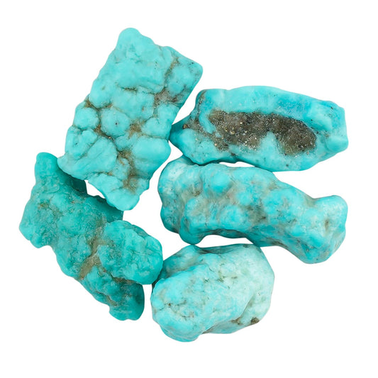 CRYSTALINES 5pcs AAA Grade Wholesale Genuine Raw Organic Turquoise Gemstone, Assorted Rough Tiny Stone, Bulk Loose Supplies, DIY Crafts-Jewelry Making, Healing Crystals, Gem Collection