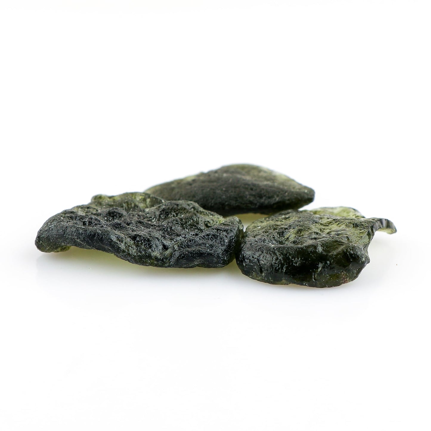 CRYSTALIS 3pcs, 30-40mm Raw Synthetic Moldavite, High Grade Loose Gemstone Wholesale Bulk Rough Jewelry Making Supply, Chakra Stones, Wire Wrapping, DIY, Gem Collection