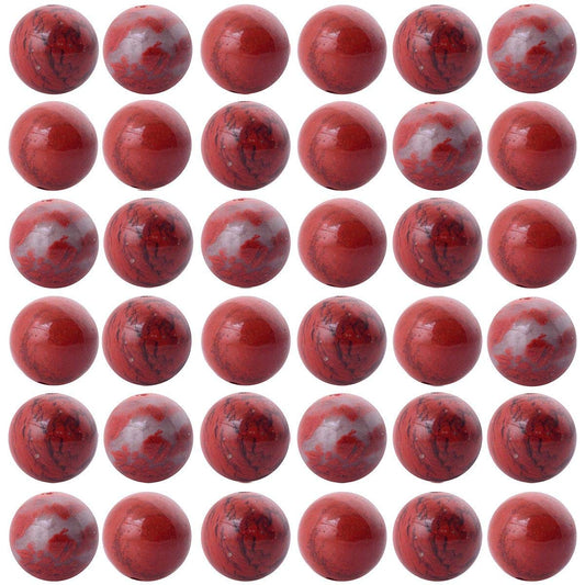 Natural Stone Beads 100pcs 6mm Round Red Jasper Genuine Real Stone Beading Loose Gemstone Hole Size 1mm DIY Charm Smooth Beads for Bracelet Necklace Earrings Jewelry Making (Red Jasper,6mm)