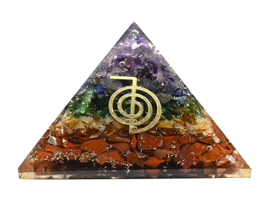 Amazing Gemstone Large Orgone Pyramid | Natural Chakra Pyramid Crystal | Reiki Orgonite Pyramid | Organ Pyramids Positive Energy Healing