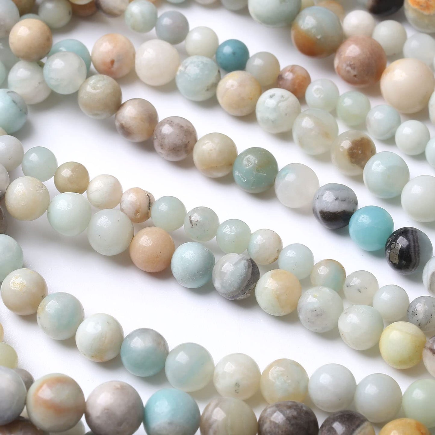 36PCS 10MM Natural Amazonite Beads Round Loose Stone Beads for Jewelry Making DIY Energy Stone Healing Power Bracelet 15"