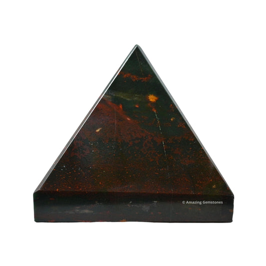 Amazing Gemstone Bloodstone Pyramid Crystal Healing Stones - 1" Great Pyramid Figurine of Natural Stone Pyramid for Meditation, Reiki, Chakra Balancing and Crystal Pyramids Grid