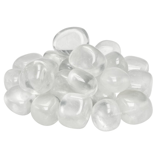 Amazing Gemstone Clear Quartz Crystals and Healing Stones Tumbled - 1000+ Carats Clear Quartz Stone, Natural Healing Stones for Energy Balance, Stress Relief, Polished Gems Rocks