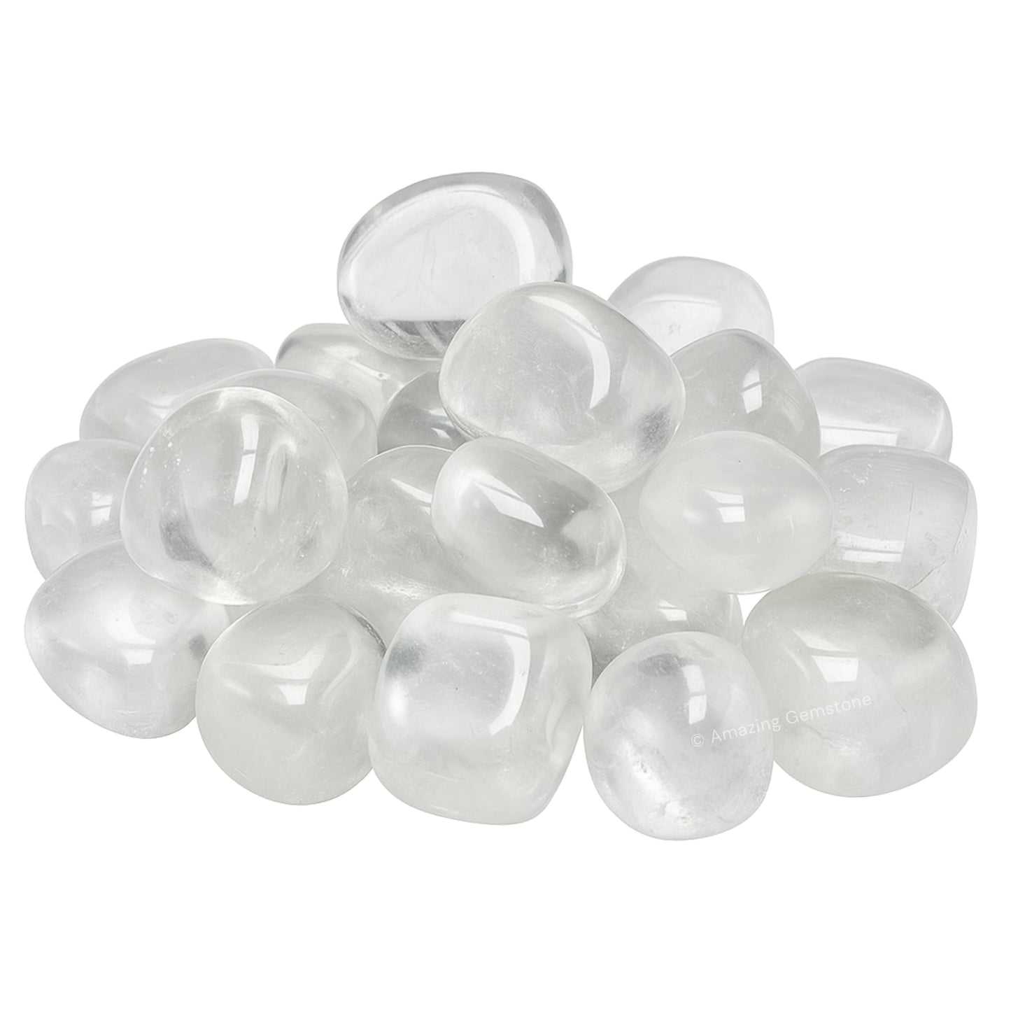 Amazing Gemstone Clear Quartz Crystals and Healing Stones Tumbled - 1 Oz Clear Quartz Stone, Natural Healing Stones for Energy Balance, Stress Relief, Polished Gems Rocks