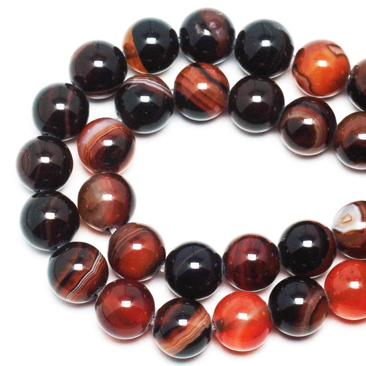 DIQIO Natural Stone Beads for Jewelry Making - 6mm Gemstone Round Loose Beads for Bracelets(58-60pcs, Dreamy Striped Agate)