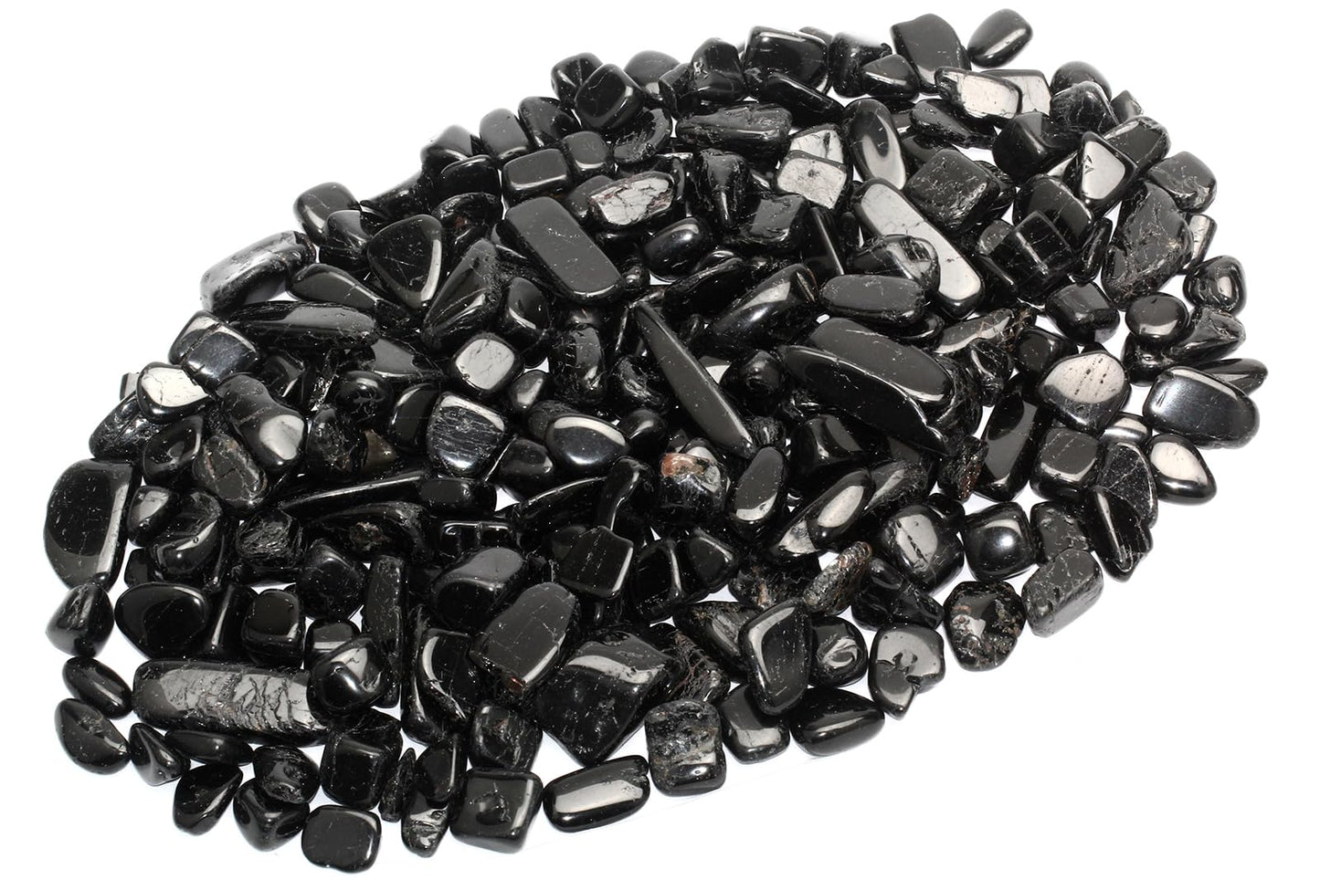 ZenQ 1 lb Black Tourmaline Tumbled Stone Chips Crushed Natural Crystal Quartz Pieces